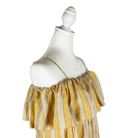 Three Graces London Ida Linen Maxi Dress Yellow 6 NEW - Picture 4 of 9